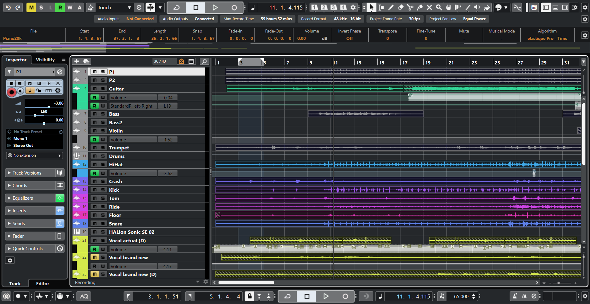 Cubase project screenshot